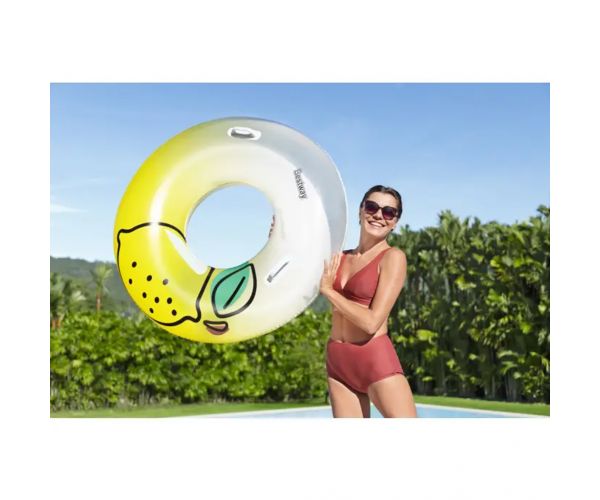 Bestway: Citrom mintás úszógumi kapaszkodóval 114cm