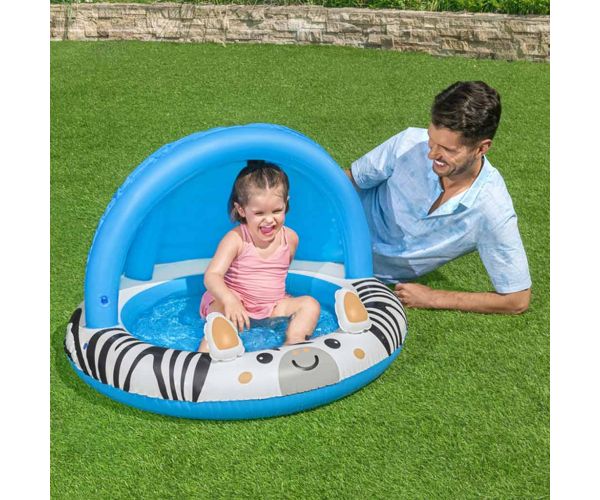 Bestway: Safari Sun™ zebrás pancsoló medence napvédő tetővel Ø 97 x 66 cm