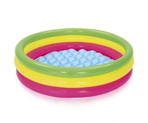 Bestway: Swim Squad™ háromgyűrűs felfújható színes pancsoló medence Ø 102x25 cm