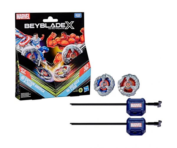 Beyblade X Marvel Collab Captain America vs Red Hulk pörgettyű szett – Hasbro