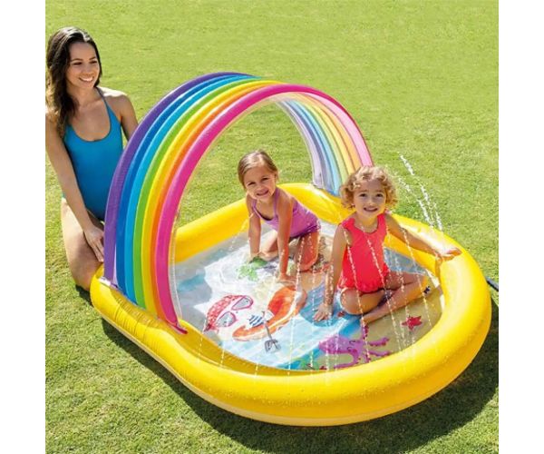 Intex: Dúhový striekajúci bazén 147x130x86cm
