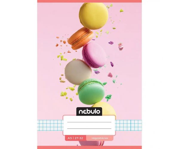 Nebulo: Kockovaný zošit s motívom makróniek A/5 27-32