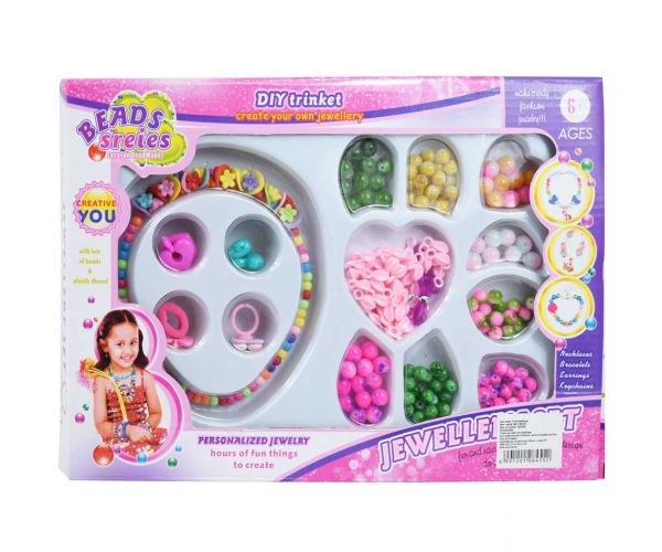Beads Series: Nyaklánc és ékszerkészítő szett 200+ színes gyönggyel és kiegészítőkkel