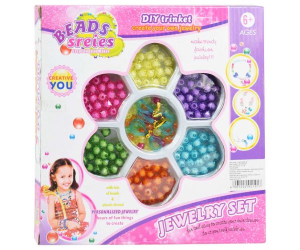 Beads Series: Ékszerkészítő gyöngy szett 100+ színes és csillogó gyöngyökkel