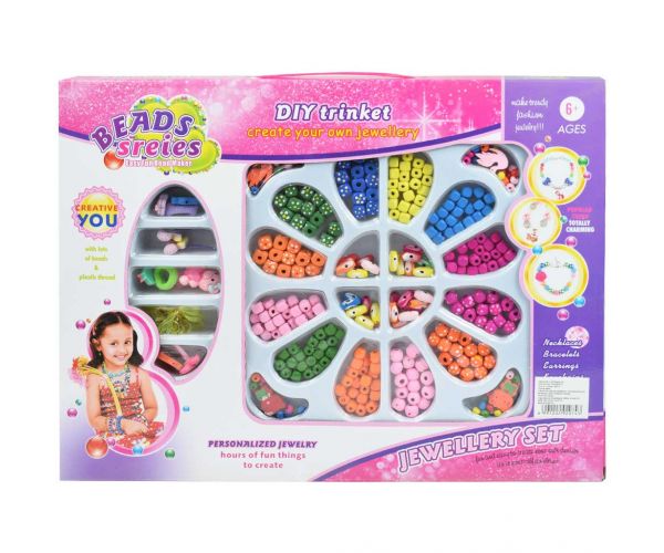 Beads Series: Ékszerkészítő szett 200+ színes szögletes gyönggyel