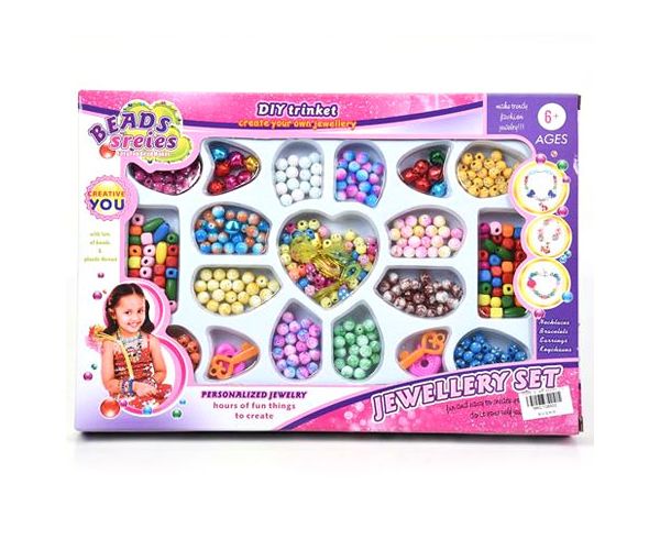 Beads Series: Ékszerkészítő szett gyöngyökkel és kulcsokkal 100+ gyönggyel