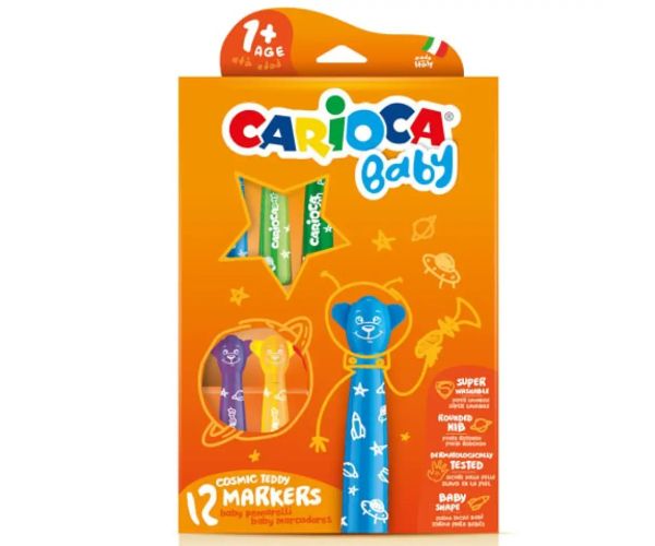 Carioca: Farebný medvedíkový detský fix 12ks sada umývateľná