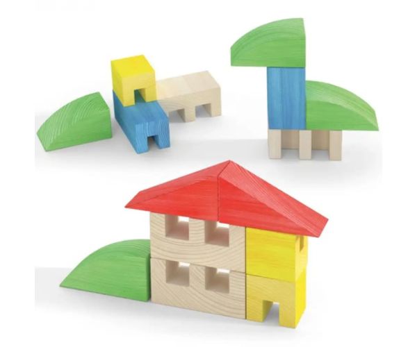 Quercetti: ToyTown Basic 15 ks drevená skladačka