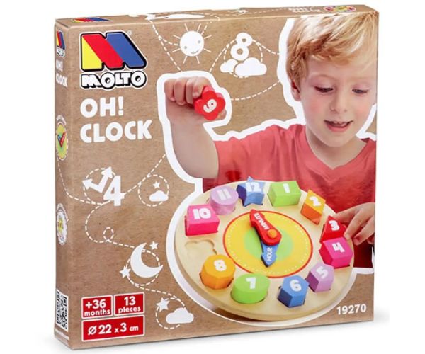 Molto: Nature Oh! Clock vkladačka, drevená hračka