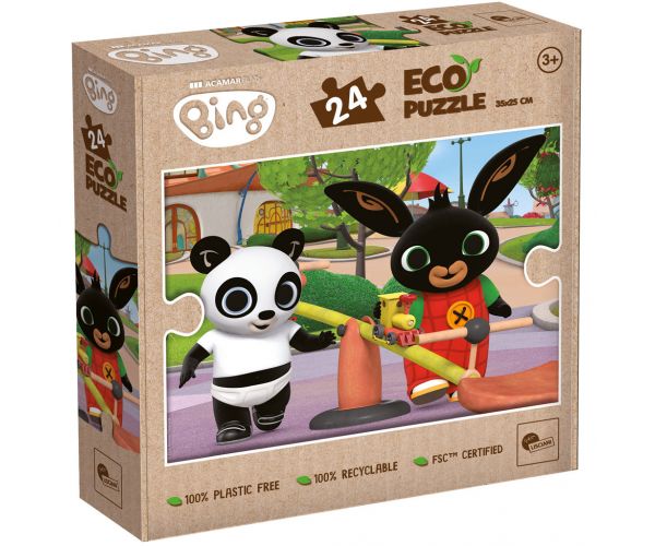 Bing és Pandó a játszótéren 24db-os Eco mini puzzle 35x25cm - Lisciani