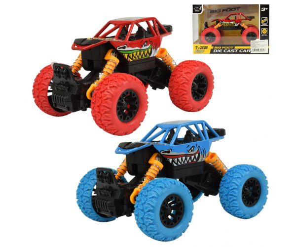 Big Foot Series: Lendkerekes cápás offroad terepjáró autó kétféle változatban 13cm