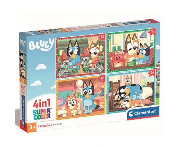 Bluey 4 az 1-ben 12, 16, 20 és 24db-os puzzle - Clementoni