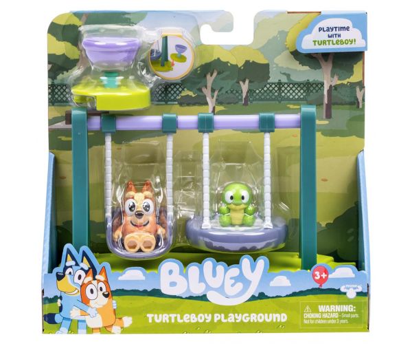 Bluey: Játszótér játékszett Bingó és Teknős figurával