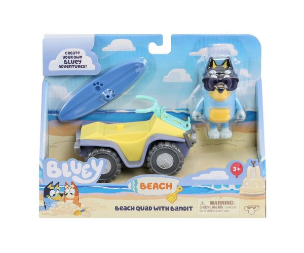 Bluey: Beach Quad játékszett Bandit figurával
