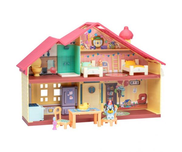 Bluey: Ünnepi családi ház játékszett ünneplő Bluey figurával