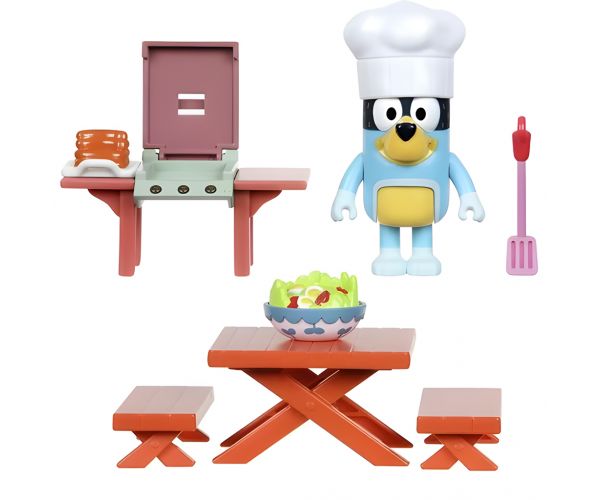 Bluey: Kerti BBQ party játékfigura szett Bandit figurával