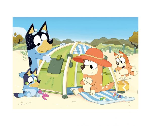 Bluey nyaraláson 2 az 1-ben 24db-os Eco maxi puzzle és színező 70x50cm - Lisciani