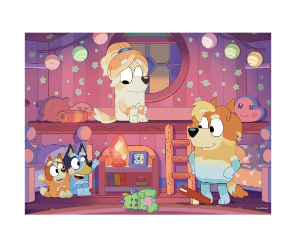 Bluey esti mese 2 az 1-ben 24db-os puzzle és színező 35x25cm - Lisciani