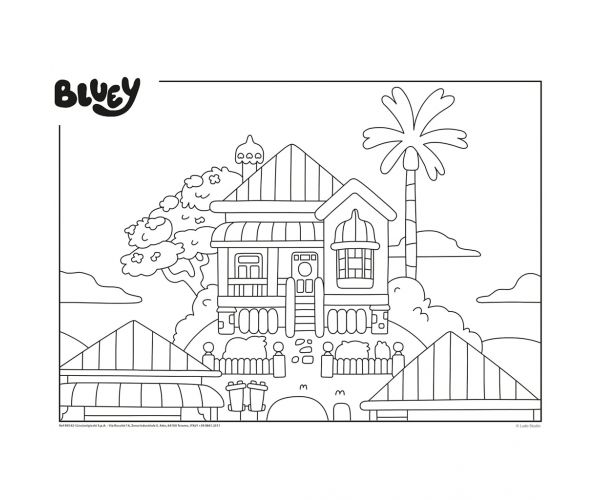 Bluey esti mese 2 az 1-ben 24db-os puzzle és színező 35x25cm - Lisciani