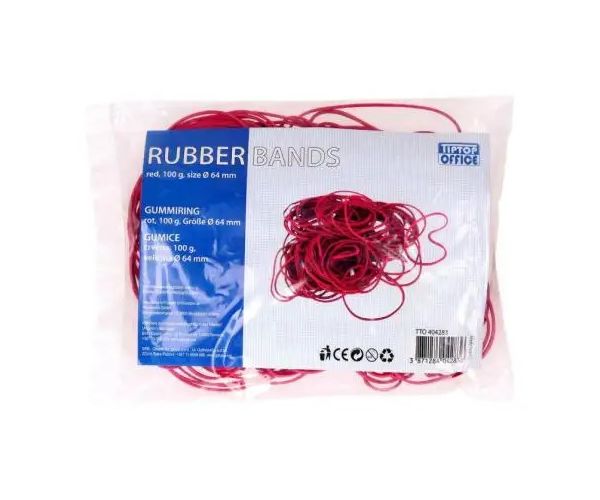 Spirit: Červené gumičky do kancelárie alebo do domácnosti 100g