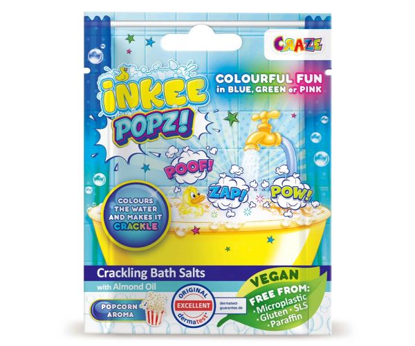 Craze Inkee: Vegán Popz soľ do kúpeľa s príchuťou popcornu 15g