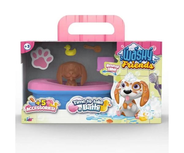 Washy Friends: Color Reveal špliechajúci sa beagle pes s vaňou a doplnkami