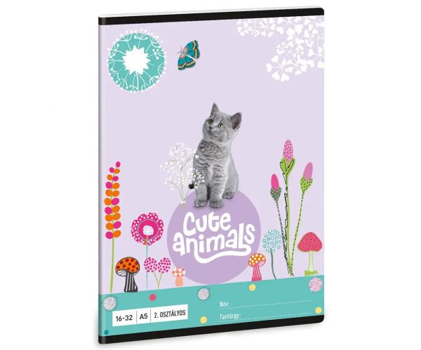 Ars Una: Cute Animals - Kitten mačiatko 2. ročník linajkový zošit A/5