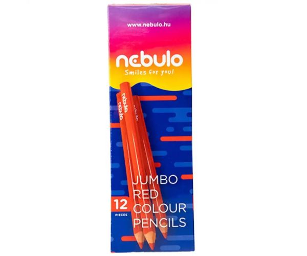 Nebulo: Červená trojhranná farebná ceruzka Jumbo 1ks