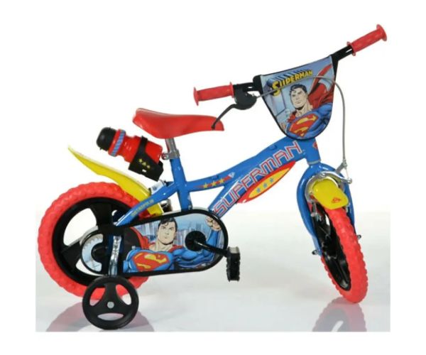 Superman modrý bicykel vo veľkosti 12