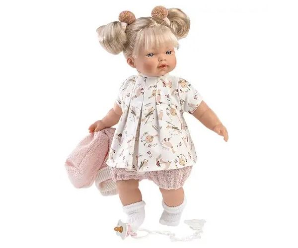 Llorens: Bábika Roberta s cumlíkom a v ružovom oblečení 33cm
