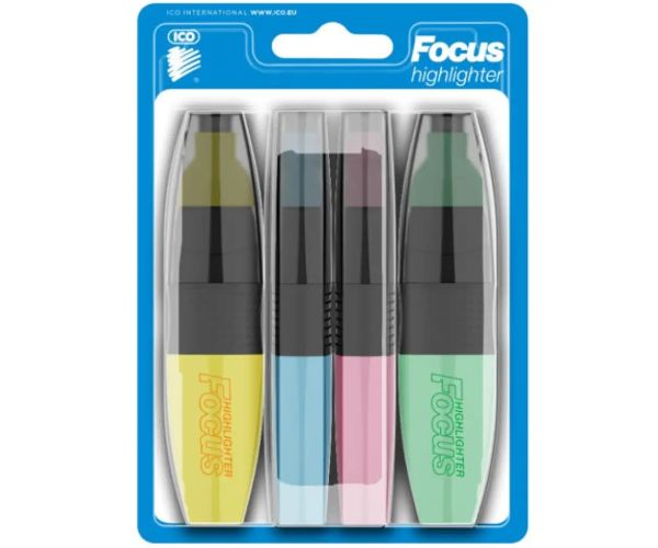 ICO: Focus pastelový zvýrazňovač 4 dielny set