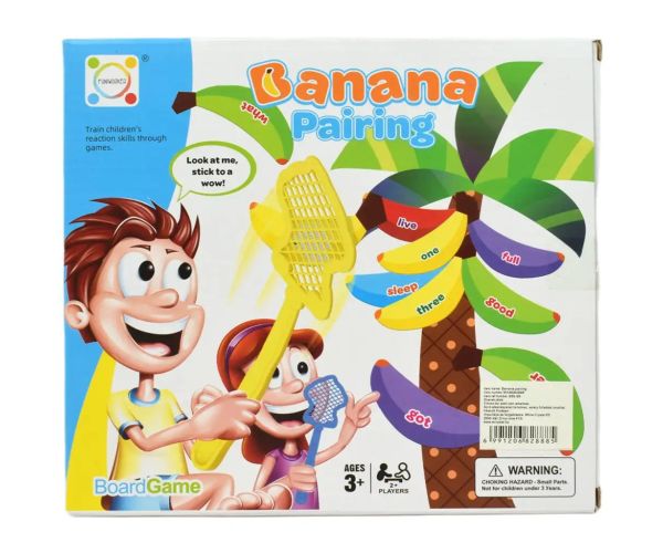 Banana Pairing: Hračka na rozvoj anglickej slovnej zásoby s banánmi na suchý zips