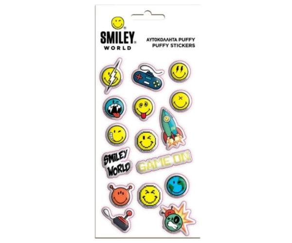 Smiley 3D set vypuklých nálepiek na hárku 10x22cm