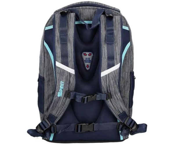 Spirit: Urban sivo-tyrkysová ergonomická školská taška, batoh