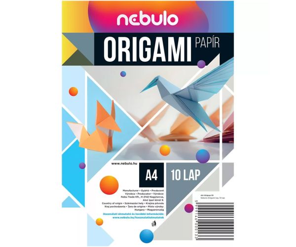 Nebulo: Origami papiere vo veľkosti A4, 10 kusov, 80g