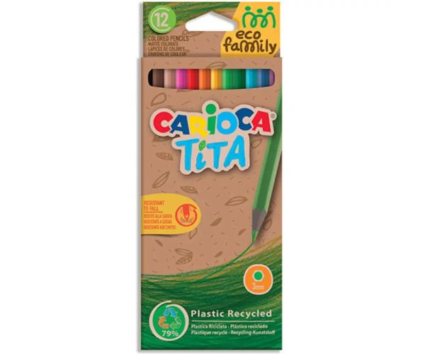 Tita Eco Family 12 dielny set farebných ceruziek - Carioca