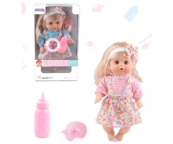 Sweet Baby bábika s blond vlasmi v letnom oblečení, so zvukom a cumlíkom, rôzne varianty