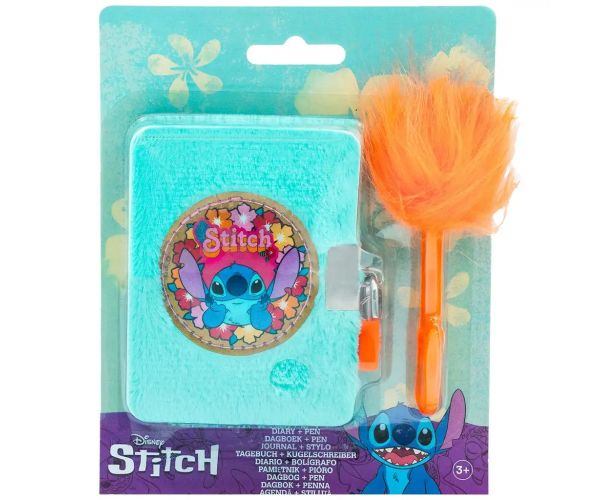 Canenco: Plyšový denník Stitch s chlpatým perom