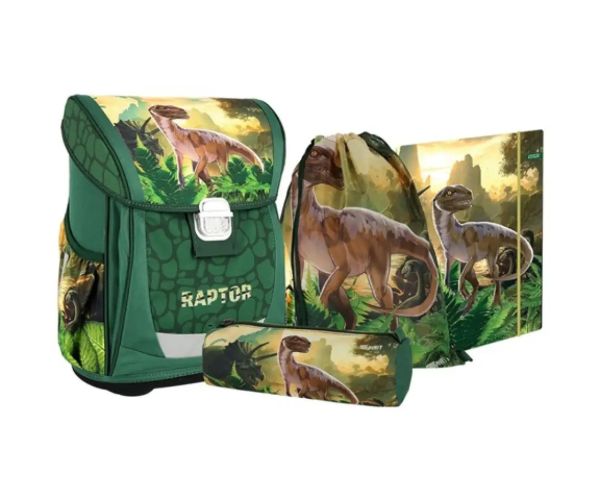 Spirit: Cool Raptor ergonomická školská taška, batoh 4-dielny set