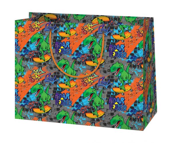 Cardex: Dínó deszka party nagy méretű ajándéktáska 26,7x13,7x33cm