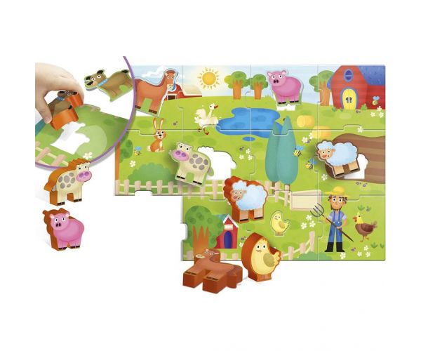 Carotina baby: Farmos puzzle és formaillesztő játék - Lisciani