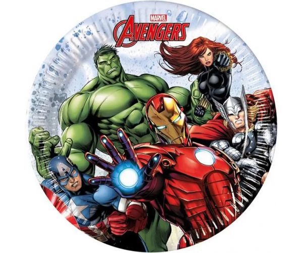 Súprava papierových tanierov Avengers 8 ks, 20 cm