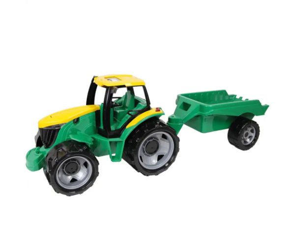LENA: Veľký traktor s prívesom zeleno/žltý 93 cm