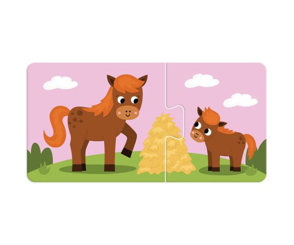 Luna: Prvé skladačky – Zvieracie mamičky a ich mláďatá 10x2 ks párovací rozvojový puzzle