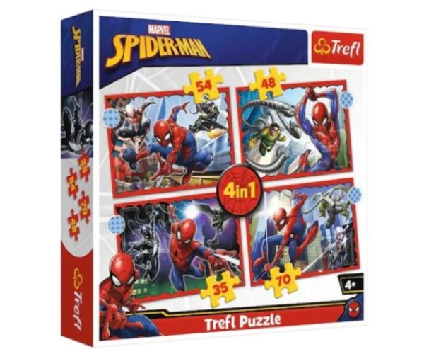 Hrdinský Spidermna 4v1 puzzle 70-54-48-35dielne - Trefl