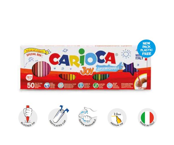 Carioca Joy lemosható 50db-os filctoll készlet félméteres csomagolásban