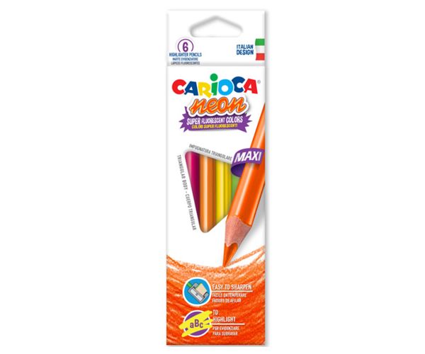 Carioca: Neon Maxi színes ceruza szett 6db-os
