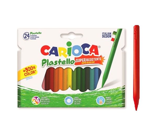Carioca: Plastello zsírkréta szett tartós színekkel 24db-os