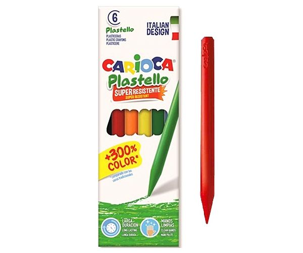 Carioca: Plastello zsírkréta szett tartós színekkel 6db-os