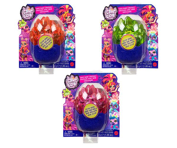 Cave Club: Meglepetés őslények ragyogó kristály tojásban többféle változatban - Mattel